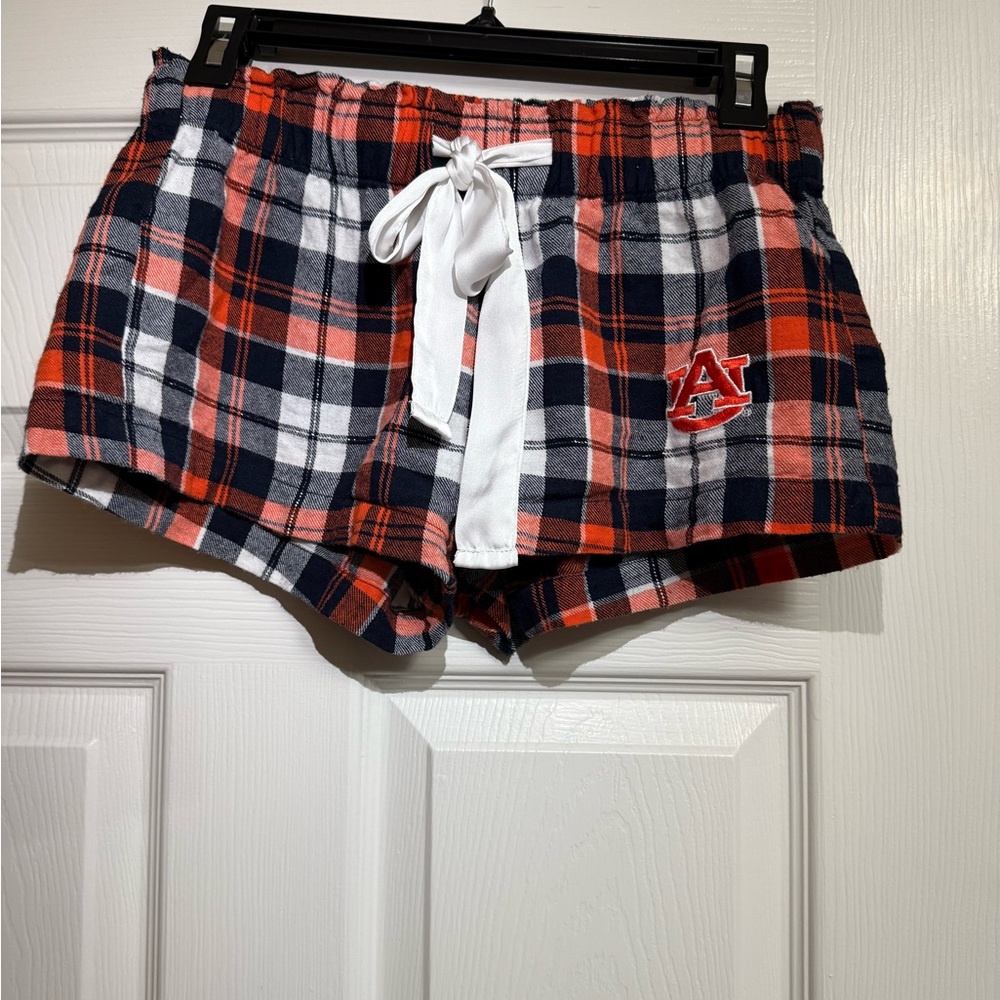Plaid Auburn University Lounge Shorts with Logo